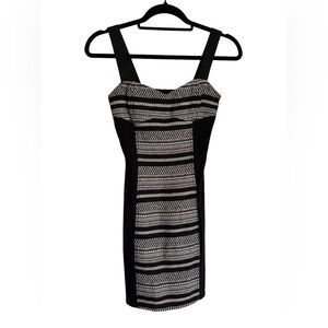 DIVIDED by H&M Aztec Color Block Fitted Bodycon Dress- Black/Gray Size 4